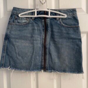 We the Free NWOT denim mini skirt with frayed hem Size 28